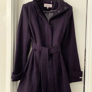 Calvin Klein purple wool women’s coat size 4